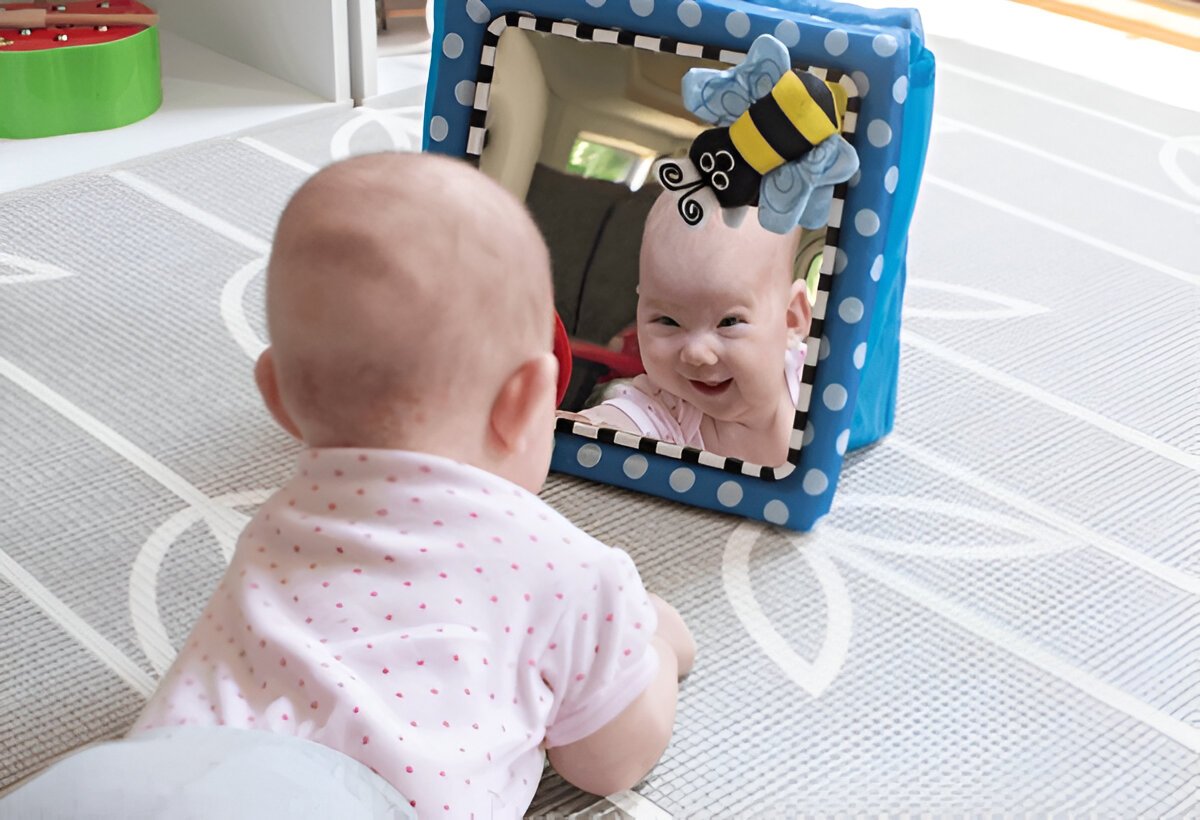 Activities For 4 Month Old: mirror play